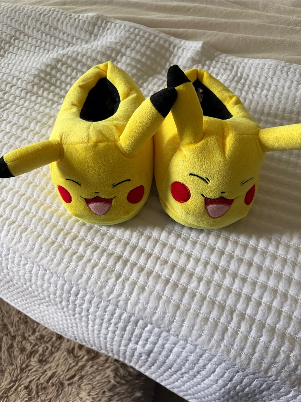 Pikachu Plush Character Slippers - Bright Yellow